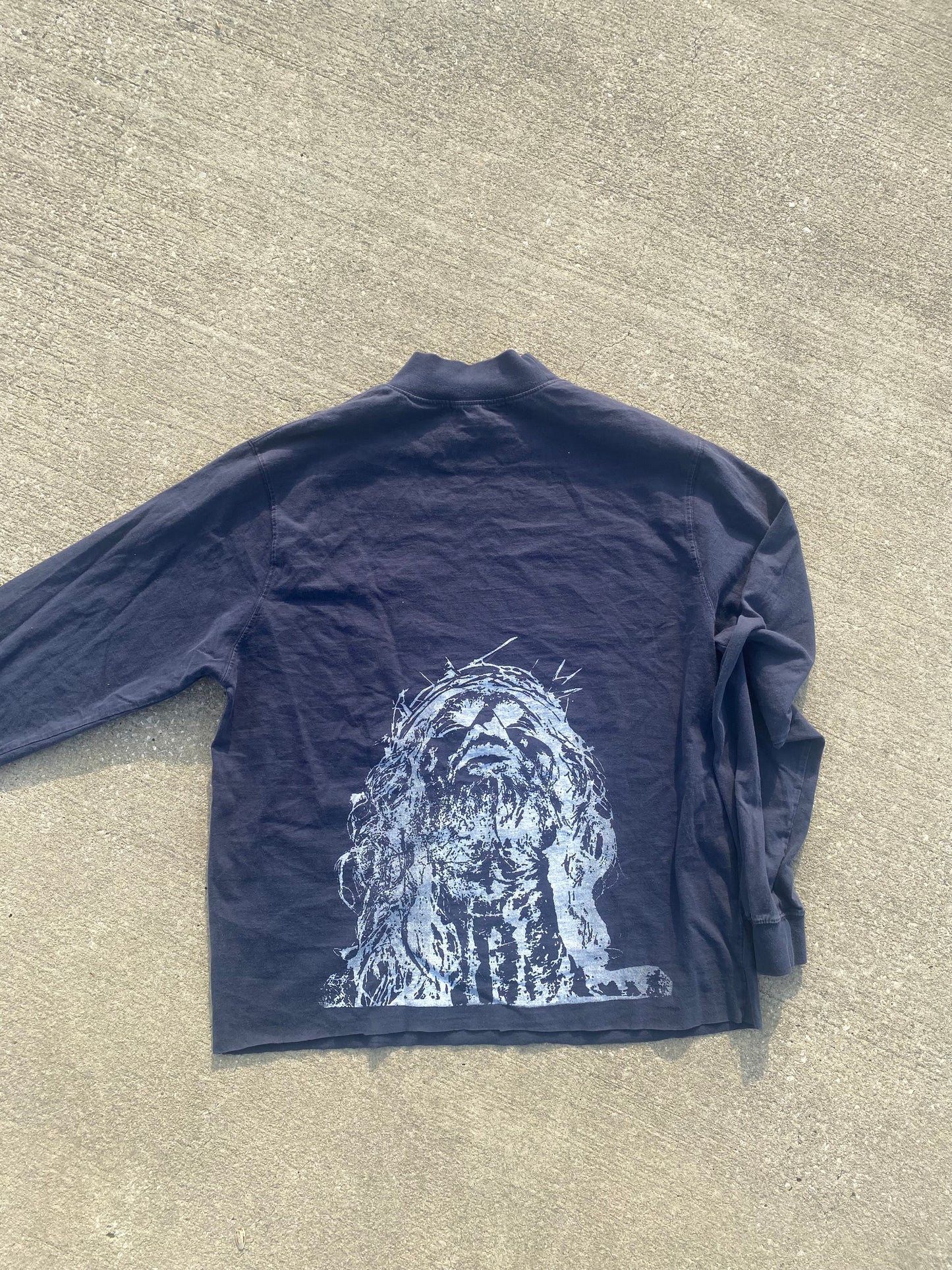 Navy “face of Jesus” turtle neck