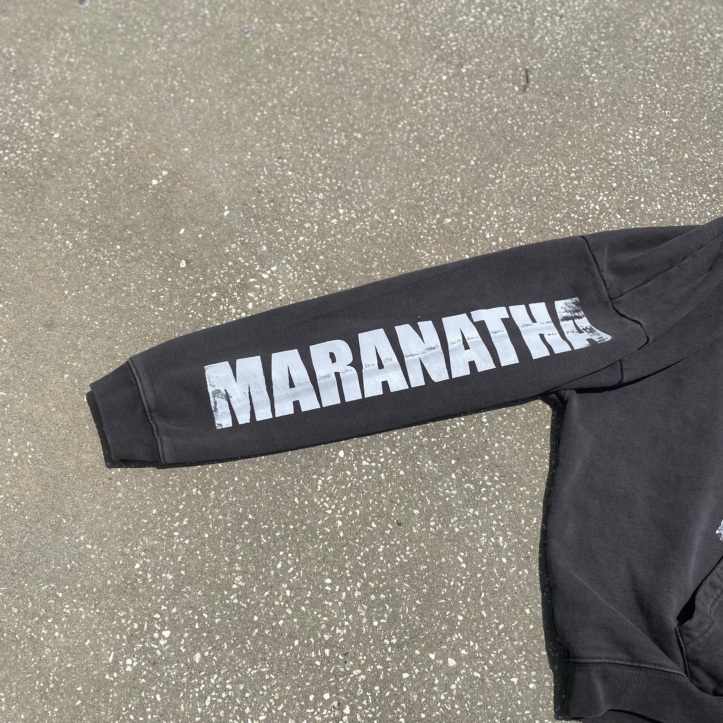 Grey "Maranatha" hoodie