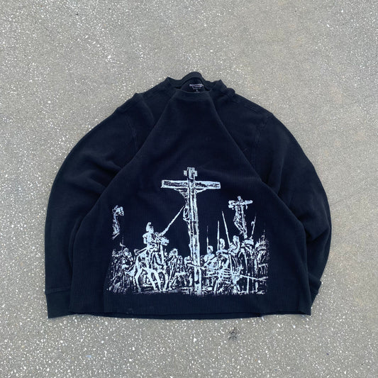 Black "Christ Crucified" cropped thermal